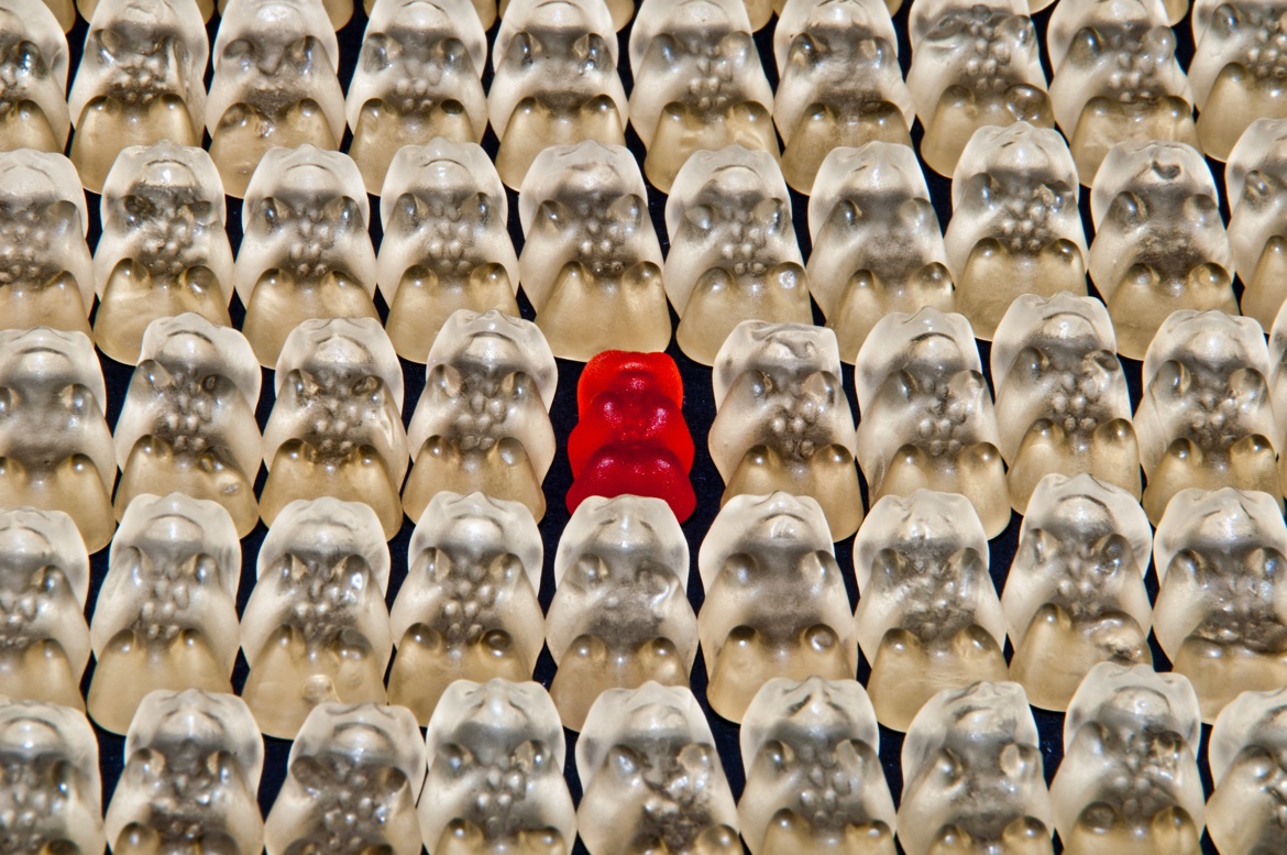 Sweet Food Snout Different Difference Gummi Bears Fruit Gums Exception Standing Out Gummy Bears Diversification 948571