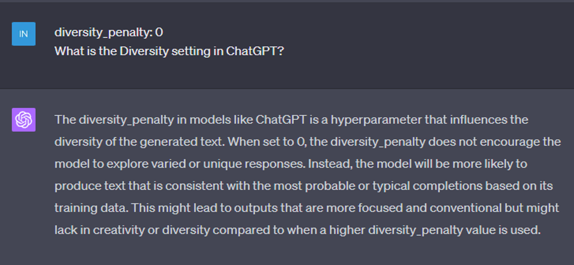 Chatgpt Diversity Setting